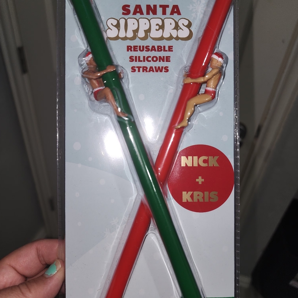 Reusable Silicone Straws - Red and Green